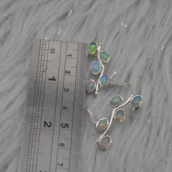 Fire Opal Silver Earrings: October Birthstone, 7 of 7