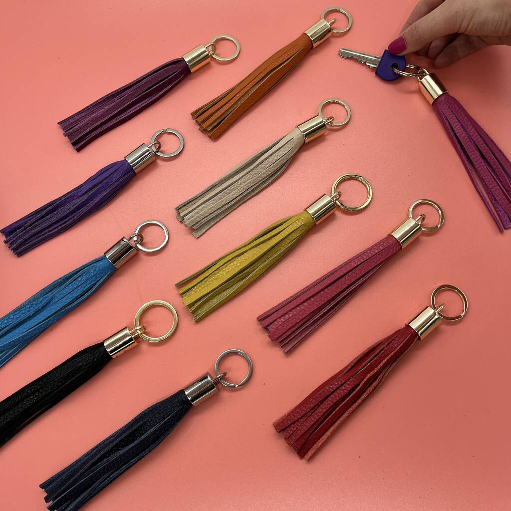Leather Tassel Keyring By GVG Accessories