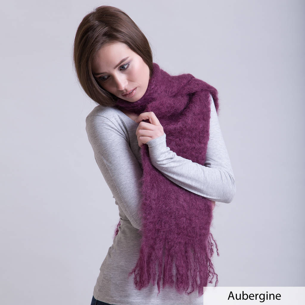 fluffy mohair scarf by archer and maiden