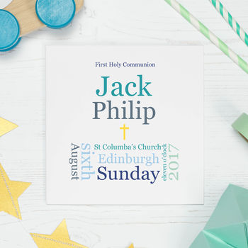 Typographic Personalised Christening Card, 4 of 8