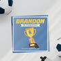 Personalised Football Trophy Birthday Card, thumbnail 3 of 4