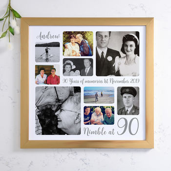 Personalised 90th Birthday Square Photo Collage, 11 of 11
