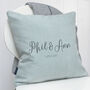 Personalised Couple's Names And Date Cushion, thumbnail 4 of 4