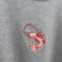 Wizzie X Chloë Grey Embroidered Prawn T Shirt, thumbnail 4 of 8