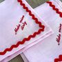 Embroidered Housewarming Linen Napkin Set X2, thumbnail 2 of 4