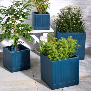 Agri Blue Ribbed Planter, 9 of 9