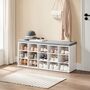 Shoe Bench With Cushion And Storage Compartments, thumbnail 4 of 12