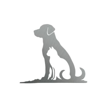 Dog And Cat Silhouette Steel Garden Sculpture, 2 of 3