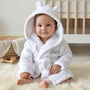 Personalised Grey Baby Gown And Blue Elephant Comforter Set, thumbnail 9 of 12