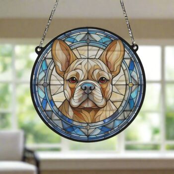 French Bulldog Tan Stained Glass Effect Suncatcher, 4 of 5