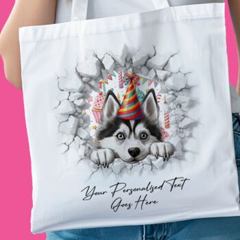 Personalised Husky Birthday Break Through Dog, 8 of 8