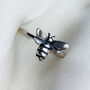 Sterling Silver Adjustable Bumble Bee Midi Ring, thumbnail 3 of 5