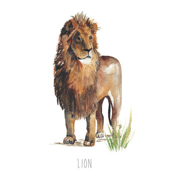 Lion Hand Painted Greetings Card, 2 of 3