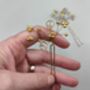 Elegant Gold Hair Pin With Crystal Beads For Weddings, thumbnail 7 of 9