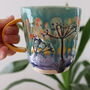 Hand Built Multi Coloured Flower Pressed Mug, thumbnail 2 of 4