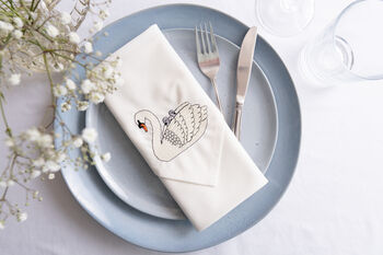 Luxury Embroidered Swan Tableware Gift Set, 10 of 10