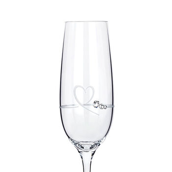 Personalised Diamante Heart Glass Flute, 3 of 6