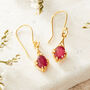 Ruby Gold Plated Silver Antique Drop Earrings, thumbnail 6 of 12