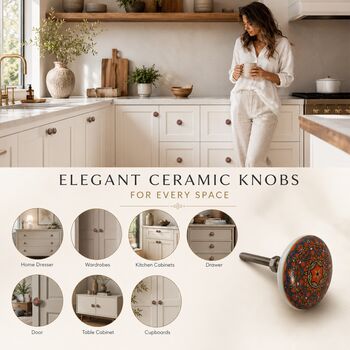 Moroccan Mosaic Ceramic Round Cabinet Knob, 5 of 10