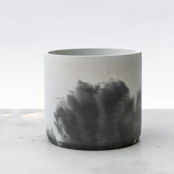 Handmade Eco Plant Pot | Black And Off White, 4 of 5