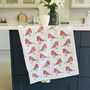 Little Robins Christmas Linen Tea Towel, thumbnail 1 of 3