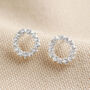 Sterling Silver Crystal Circle Stud Earrings, thumbnail 4 of 5