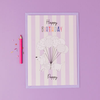 Personalised Dog Birthday Card With Stickers, 6 of 7