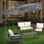 Garden Parasols Umbrella With LED Solar Rotatable 3x3m, thumbnail 2 of 10
