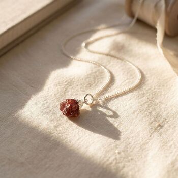 Raw Pink Tourmaline October Birthstone Crystal Necklace, 5 of 5