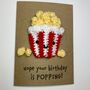Popcorn Lover Crochet Birthday Card Handmade, thumbnail 1 of 7