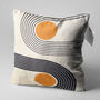 Orange And Black Geometric Abstract Cushion Cover, thumbnail 3 of 7