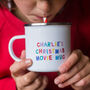 Christmas Movie Personalised Enamel Mug, thumbnail 2 of 4