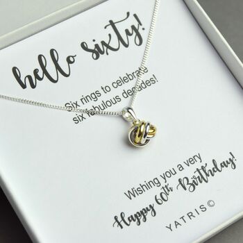 Sterling Silver 60th Birthday Necklace, 2 of 4