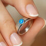 Personalised Sterling Silver Slim Blue Opal Spinner Ring, thumbnail 1 of 11