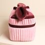 Large Pink And Burgundy Velvet Bow Vanity Makeup Bag, thumbnail 2 of 5