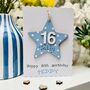Personalised 16th Star Birthday Card Wooden Gift, thumbnail 1 of 7