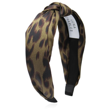 Samiya Knot Leopard Headband Khaki, 2 of 12