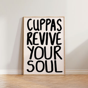 Cuppas Revive Your Soul Kitchen Wall Print, 4 of 9