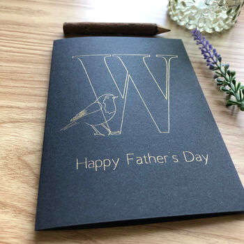 Personalised Robin Initial Father's Day Card, 11 of 12