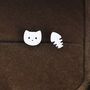 Cat And Fishbone Stud Earrings In Sterling Silver, thumbnail 4 of 9