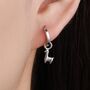 Cute Llama Huggie Hoop Earrings In Sterling Silver, thumbnail 1 of 10