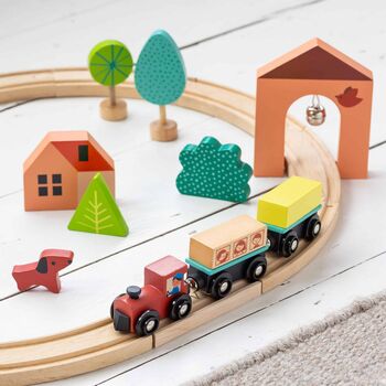 Personalised Wooden My First Train Set Toy, 4 of 5