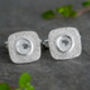 Natural Diamond Cufflinks In Sterling Silver, thumbnail 1 of 3