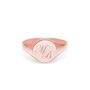 Double Initial Script 9 K Rose Gold Round Signet Ring, thumbnail 1 of 4