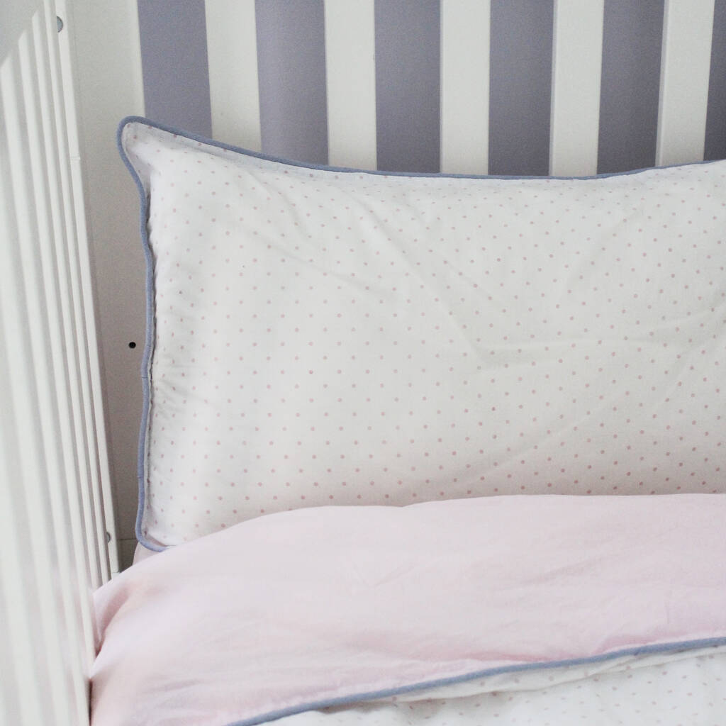 Pink Spot Cot Bed Duvet Cover And Pillow Base Bed Set By Lime Tree