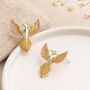 Sterling Silver Phoenix Stud Earrings, thumbnail 2 of 4