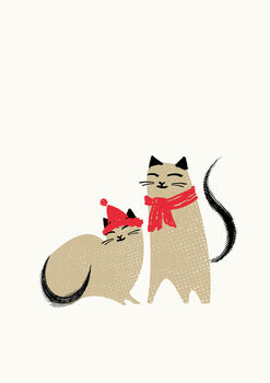 Two Cats Christmas Print, 2 of 4