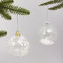 G Decor Glass Baubles With Glittery Plant Designs, thumbnail 1 of 3