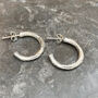 Eco Sterling Silver Textured Hoop Earrings, thumbnail 4 of 7