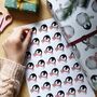 Recycled Baby Penguin Wrapping Paper Stickers, thumbnail 1 of 2